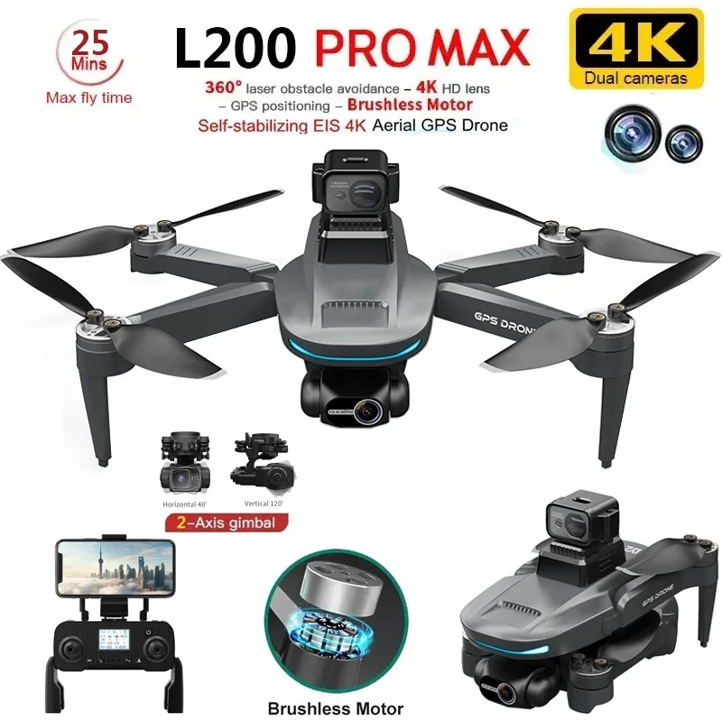 L200 PRO MAX Drone 4K 2-Axis P - Drone Aerial Photography 评论和价格